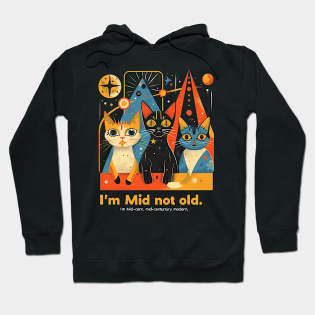 Mid Century Modern CAT Glass Grooves Hoodie by Mckenna Paucek